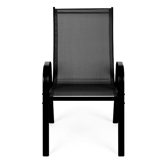 Set of 2 Garden Chairs for Terrace Balcony Black