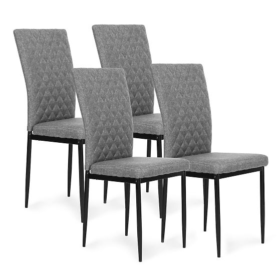 Set of 4 Dining and Living Room Chairs Gray