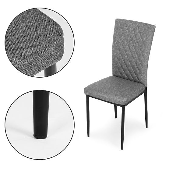 Set of 4 Dining and Living Room Chairs Gray
