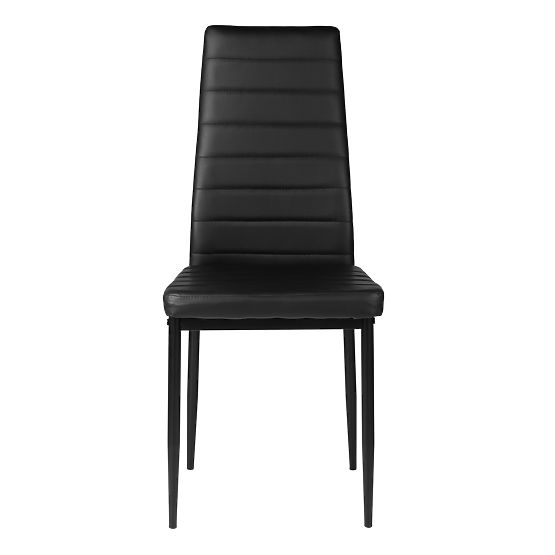 Set of 4 Eco-Leather Chairs with High Backrest - Black