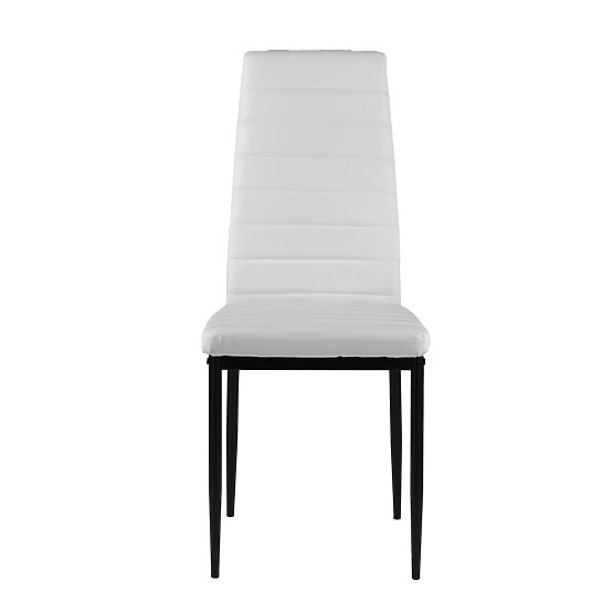 Set of 4 Eco-Leather Chairs with High Backrest - White