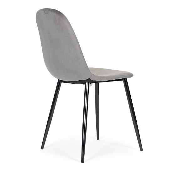 Set of 4 Velvet Chairs for Dining and Living Room - Gray