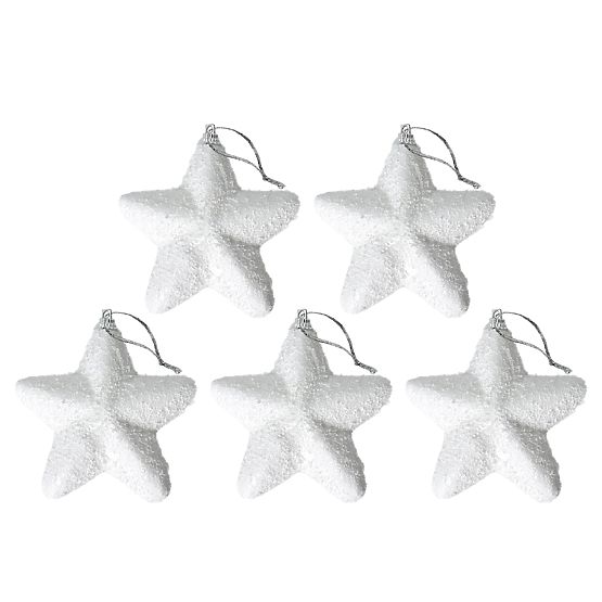 Set of 5 White Stars KL-21X21