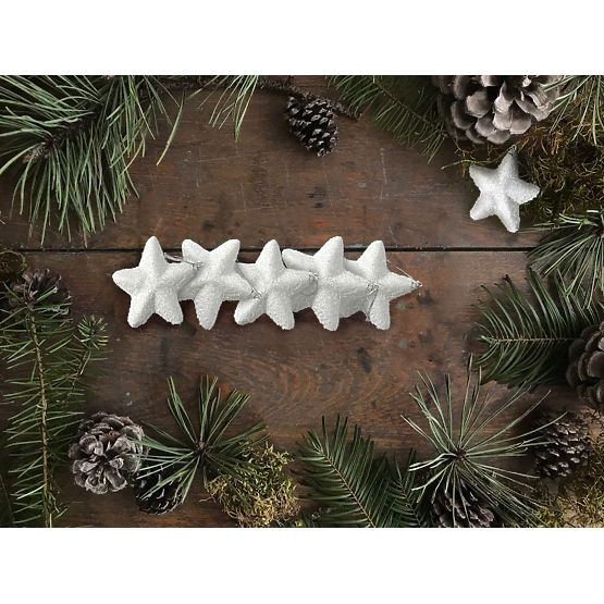 Set of 5 White Stars KL-21X21