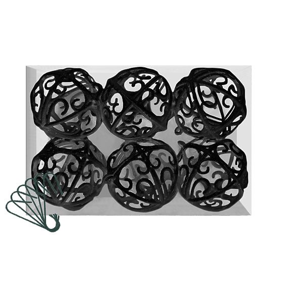 SET OF CHRISTMAS BALLS BLACK 6PCS KL-21X25