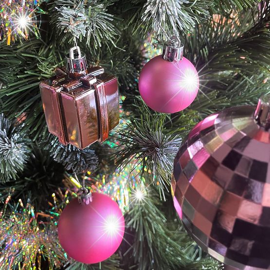 Set of Christmas Decorations Lila/Rose 208 pcs