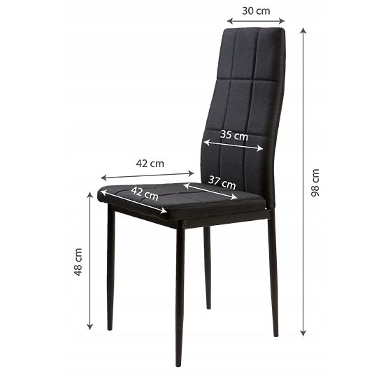 Set of Upholstered Chairs for Dining and Living Room 4pcs Black