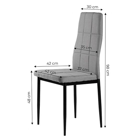 Set of Upholstered Chairs for Dining and Living Room 4pcs Grey