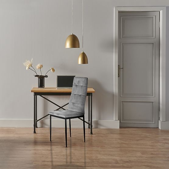 Set of Velvet Chairs for Dining and Living Room 4pcs Grey