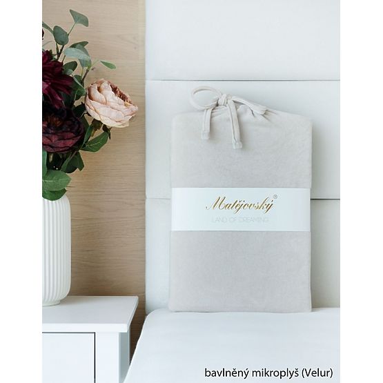 Sheet made of cotton microplush - natural