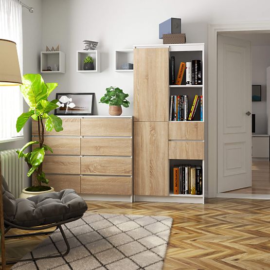 SHELF R15 R80 1D 2SZ CLP PK WHITE / SONOMA