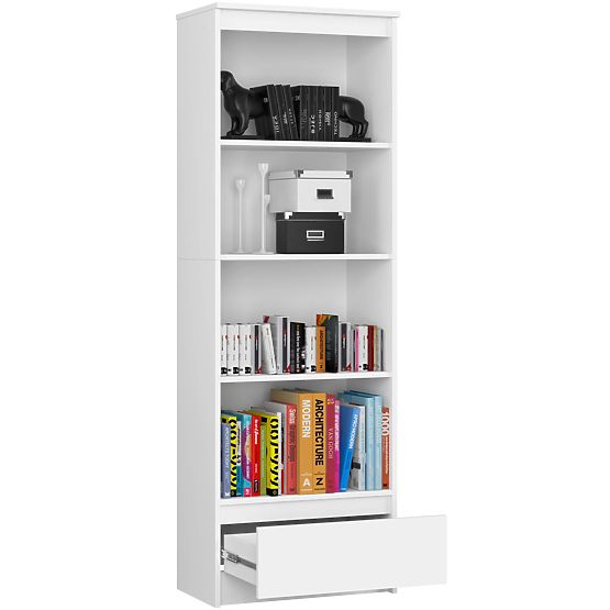 SHELF R60 1DR 4SH CLP PK WHITE