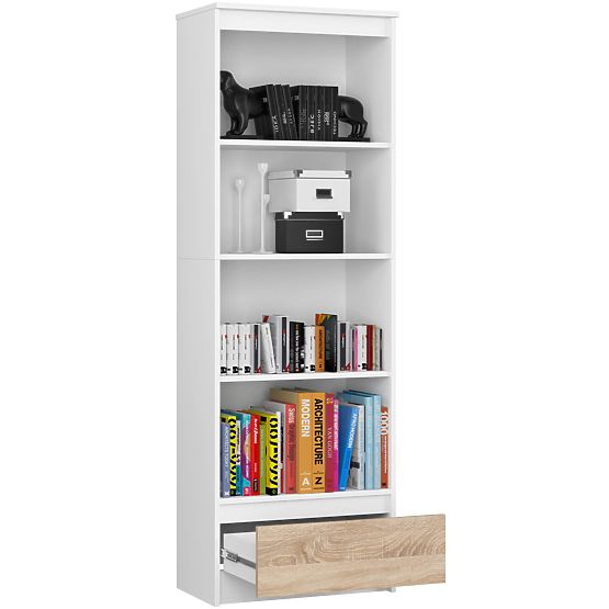 SHELF R60 1SZ 4P CLP PK WHITE / SONOMA