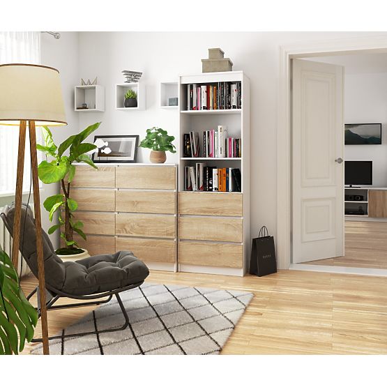 SHELF R60 3DR 2S CLP PK WHITE / SONOMA