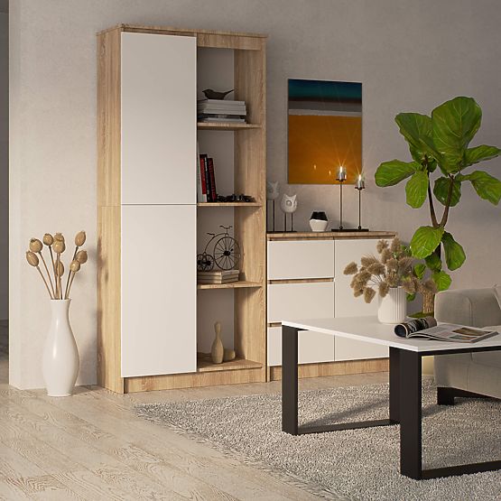 SHELF R80 1D 4P CLP OAK SONOMA / WHITE
