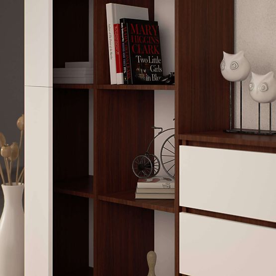 SHELF R80 1D 4P CLP WENGE / WHITE