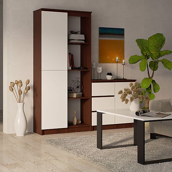 SHELF R80 1D 4P CLP WENGE / WHITE