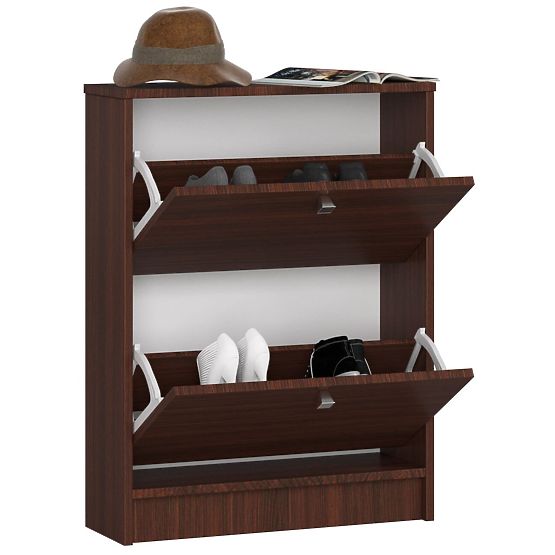Shoe Cabinet 2 Flip Doors 60 cm - Wenge