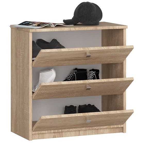 Shoe Cabinet MINI 3 Flip Doors 60 cm - Sonoma Oak