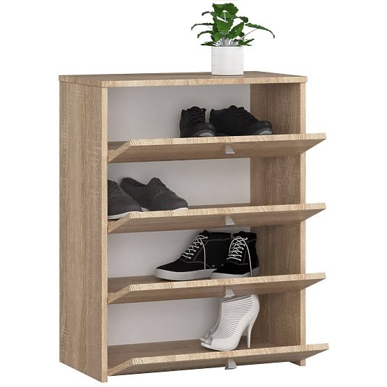 Shoe Cabinet RUBIN 4 Flip Doors 66 cm - Sonoma Oak