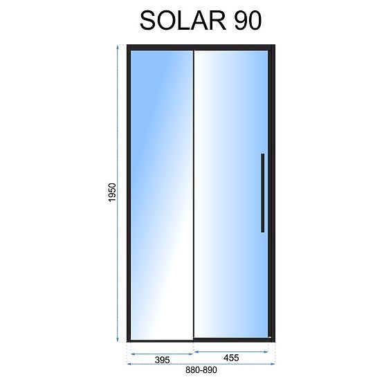 Shower Doors SOLAR BLACK MAT 90