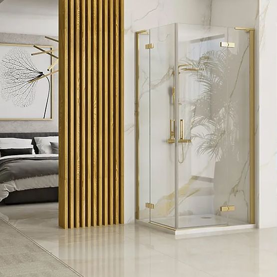 Shower Enclosure REA Hugo Double 100x100 Brushed Gold