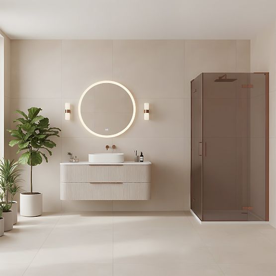 Shower Enclosure REA Hugo Double 90x90 Brushed Copper