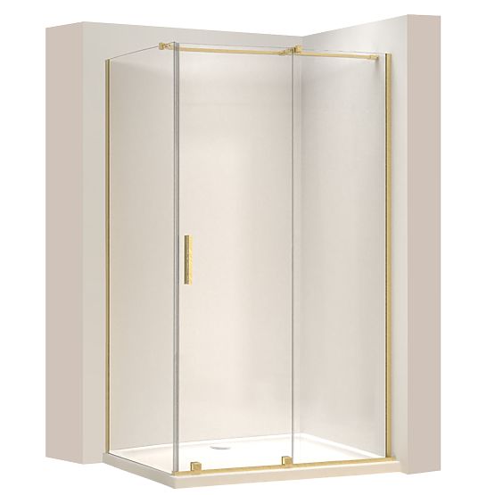 Shower Enclosure REA Montana Brushed Gold 100x100