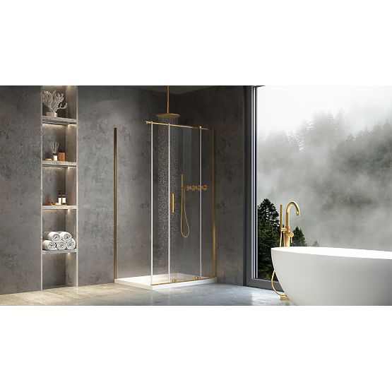 Shower Enclosure REA Montana Brushed Gold 130x90