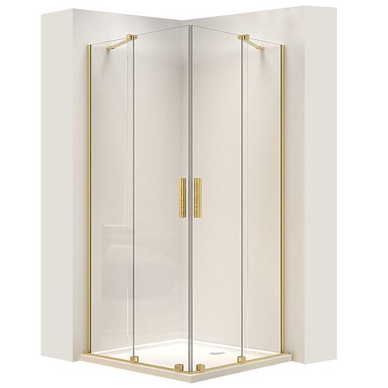 Shower Enclosure REA Montana Double Brushed Gold 90x90