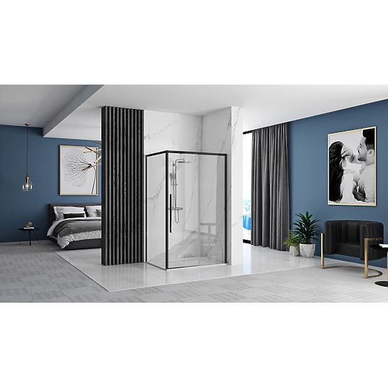 Shower Enclosure SOLAR BLACK MAT 120x90