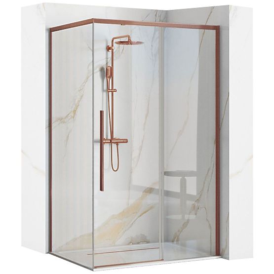 Shower Enclosure SOLAR Brushed Copper 120x90