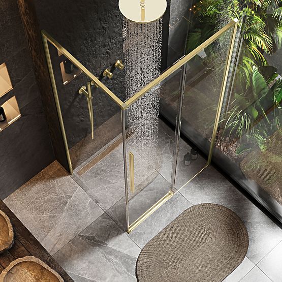 Shower Enclosure SOLAR GOLD Brushed 120x90