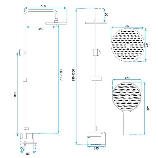 Shower Set REA AVALON GOLD