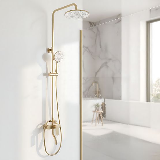 Shower Set Rea DROP Brushed Gold