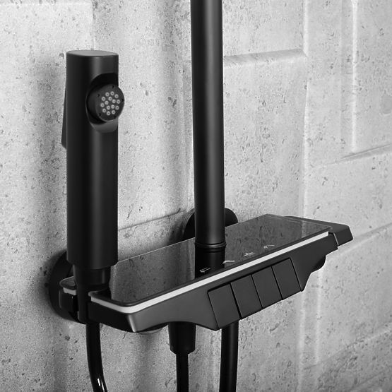 Shower Set REA Savio with LED Display Black