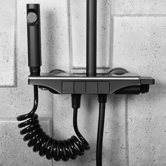 Shower Set REA Savio with LED Display Black