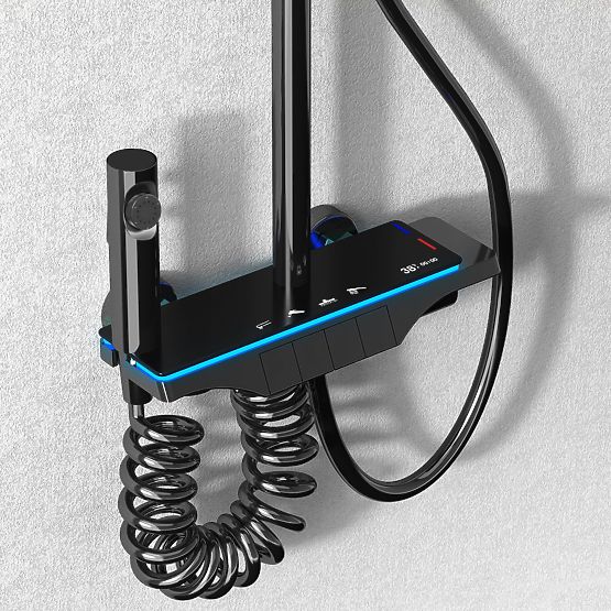 Shower Set REA Savio with LED Display Black