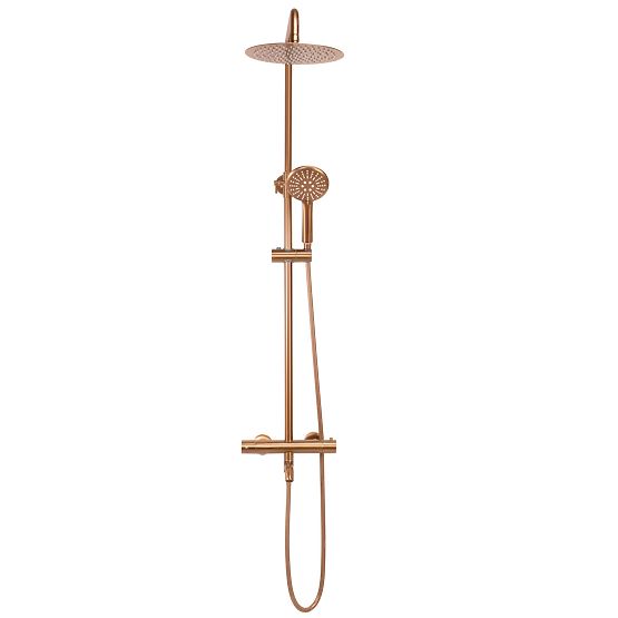 Shower Set with Thermostat Rea Lungo Brushed Copper