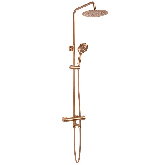 Shower Set with Thermostat Rea Lungo Brushed Copper