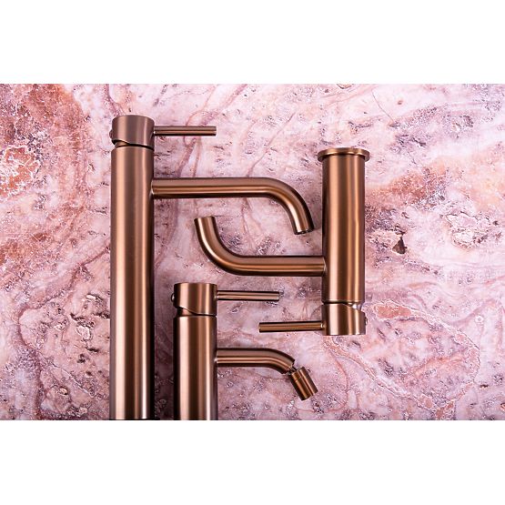 Shower Set with Thermostat Rea Lungo Brushed Copper