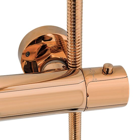 Shower Set with Thermostat Rea Lungo Copper
