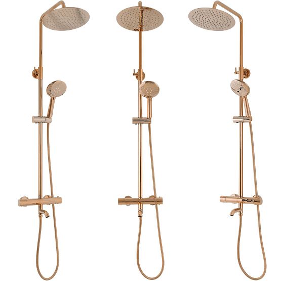 Shower Set with Thermostat Rea Lungo Copper