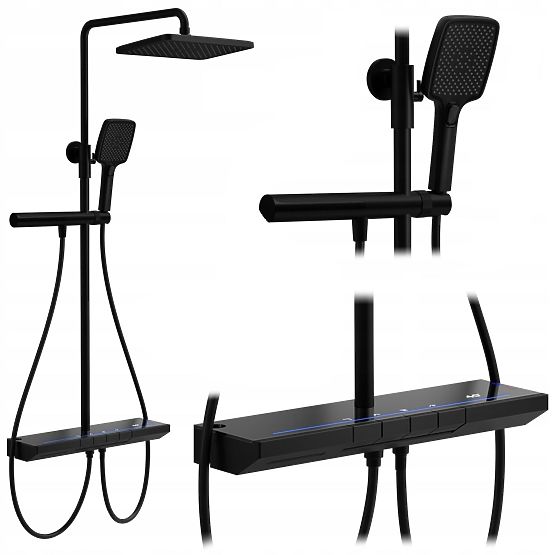 Shower Set with Thermostat REA Pedro Black