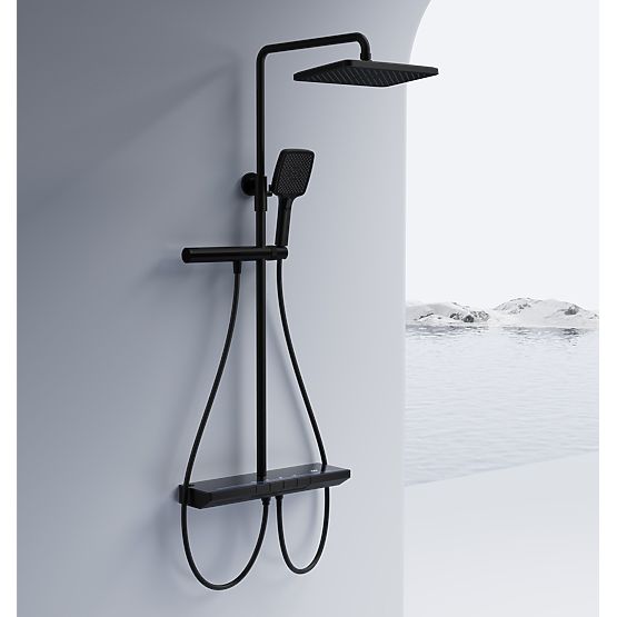 Shower Set with Thermostat REA Pedro Black