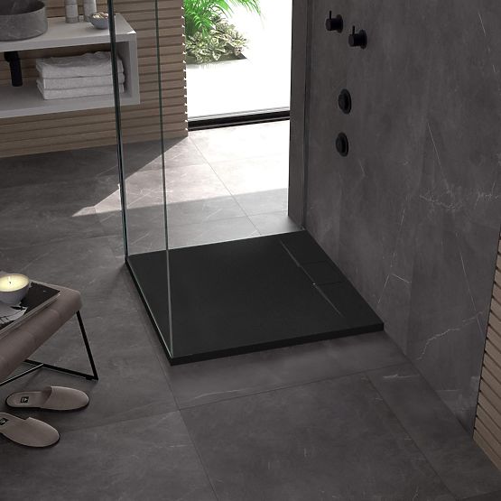 Shower Tray Bazalt Black 90x90
