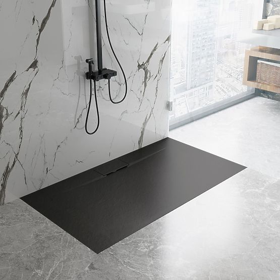 Shower Tray Bazalt Long Black 90x120