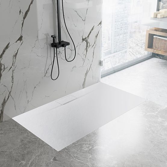Shower Tray Bazalt Long White 80x100