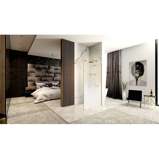 Shower Wall Rea Aero Ombre Gold Brushed/White 110