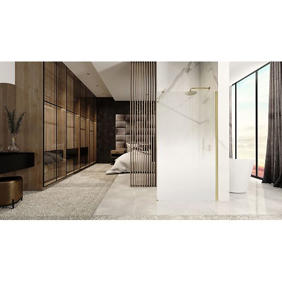 Shower Wall Rea Aero Ombre Gold Brushed/White 110